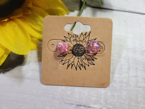 Little Diva Collection Shine on Me - Pink Post Earrings (#1501)