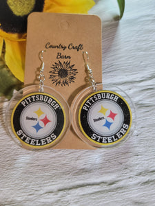 Pittsburg - Round Country Craft Barn Earrings (#063)