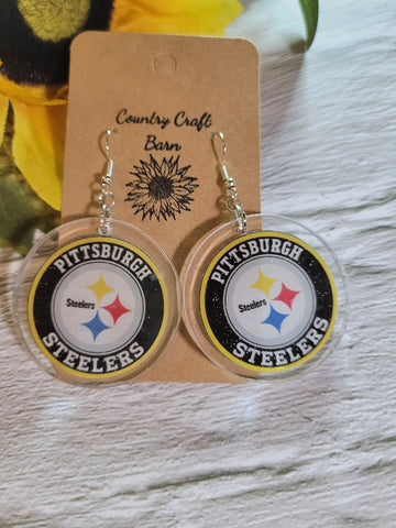 Pittsburg - Round Country Craft Barn Earrings (#063)