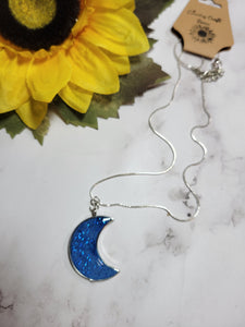 Over the Moon - Blue Country Craft Barn Necklace (#530)