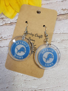 Detroit Inpired - Round - Blue - Country Craft Barn Earrings(#113)