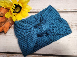 Front Knot Headband/Ear Warmer - Teal Country Craft Barn (#925)
