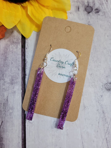 Show Me the Sparkle - Purple Country Craft Barn Earrings (#122)