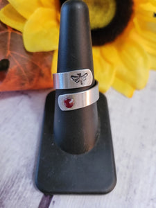 Dragonfly Wrap Ring - Red Country Craft Barn Ring (R001)