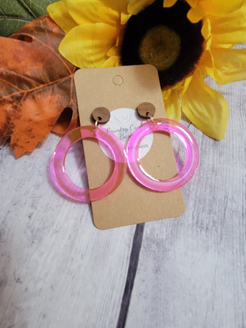 Peachy Pink Ringlings - Country Craft Barn Earrings (#162)
