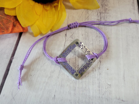 Flower Field - Purple Cinch Pull Urban Country Craft Barn Bracelet (#1708)