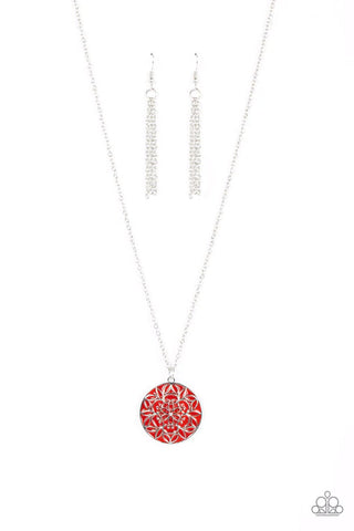 Colorfully Cottagecore - Red Paparazzi Necklace (PZ-5241)