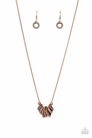 Mechanical Mischief - Copper Paparazzi Necklace (#4639)
