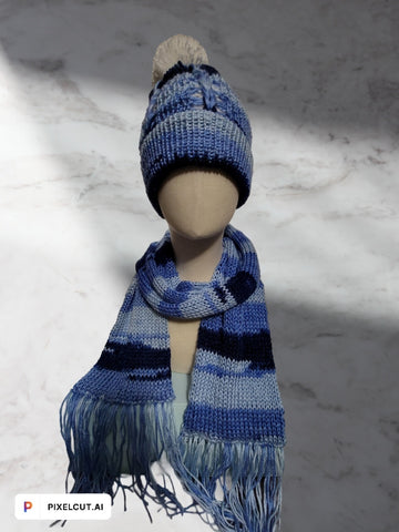 T-Shirt and Blue Jeans - Blue Country Craft Barn Scarf Set (#3000)