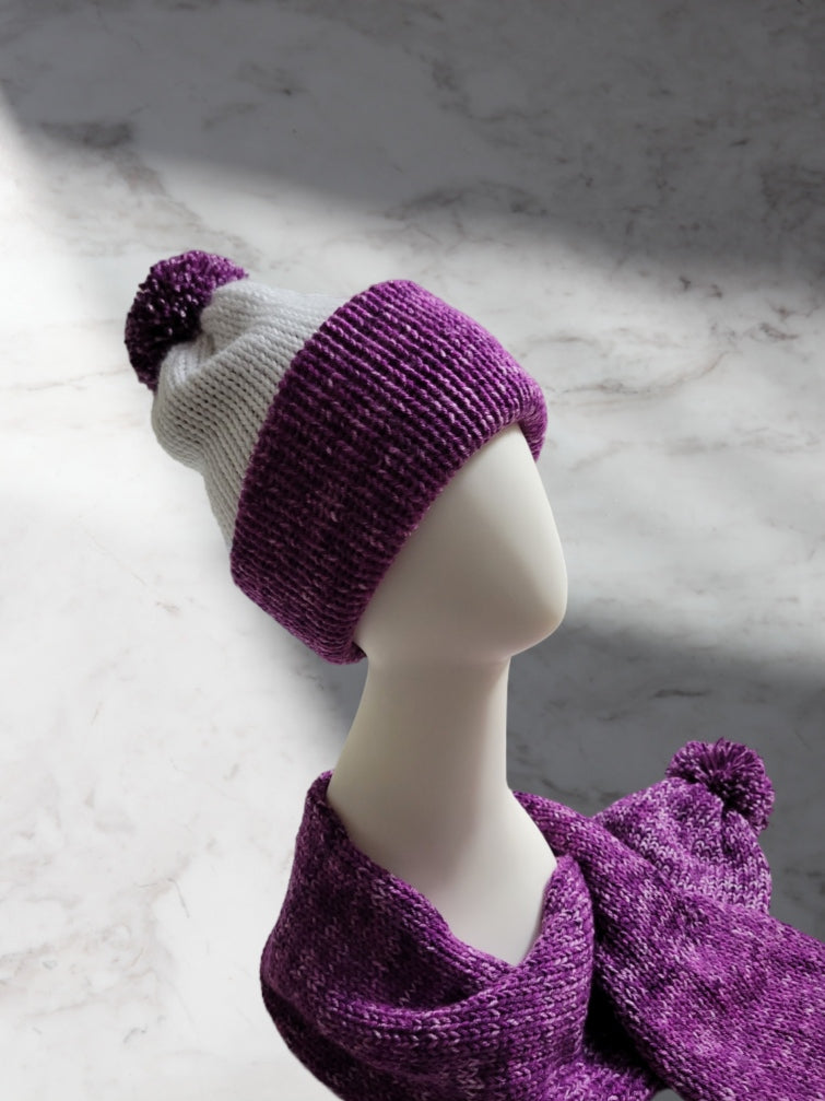 Deep Violet - Purple Country Craft Barn Scarf Set (SFS-3001)