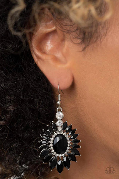 Big Time Twinkle - Black Paparazzi Earrings  (PZ-4296)