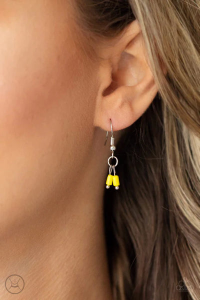 Urban Expo - Yellow Paparazzi Earrings