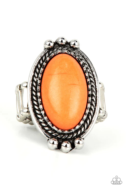 Lost in Sagebrush - Orange Paparazzi Ring