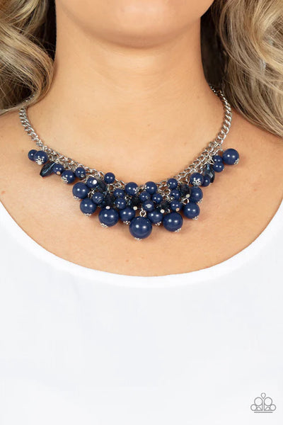 Broadway Bustle - Blue Paparazzi Necklace (PZ-3760)