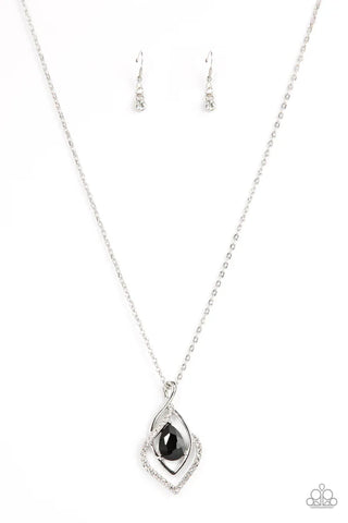 Dauntless Demure - Black Paparazzi Necklace (PZ-1348)