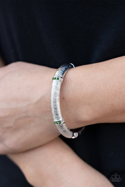 A Dash of Dazzle - Green Paparazzi Bracelet (PZ-079)