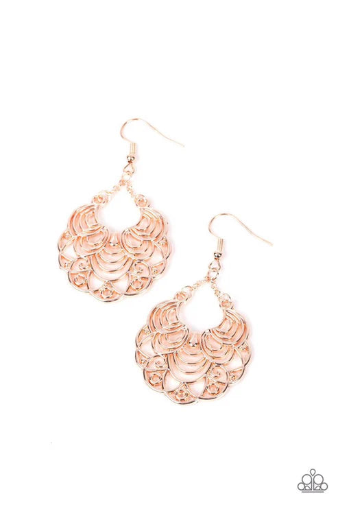 Frilly Finesse - Gold Paparazzi Earrings