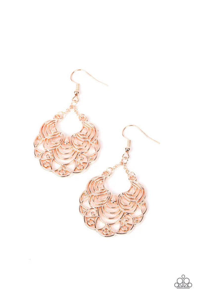 Frilly Finesse - Gold Paparazzi Earrings (PZ-3315)