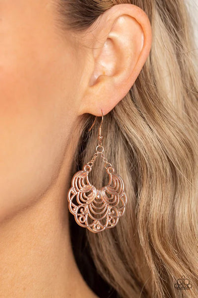 Frilly Finesse - Gold Paparazzi Earrings (PZ-3315)