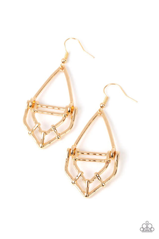 Artisan Apparatus - Gold Earrings - Paparazzi Accessories (PZ-4548)