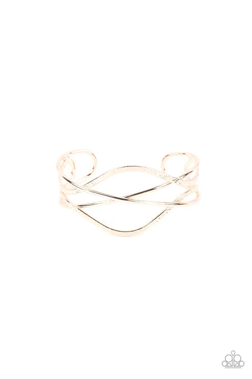 Fierce Fusion - Gold Paparazzi Bracelet (PZ-1970)