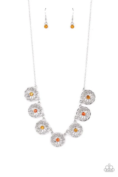 Garden Greetings - Orange Paparazzi Necklace (PZ-5671)