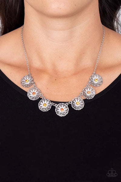 Garden Greetings - Orange Paparazzi Necklace (PZ-5671)