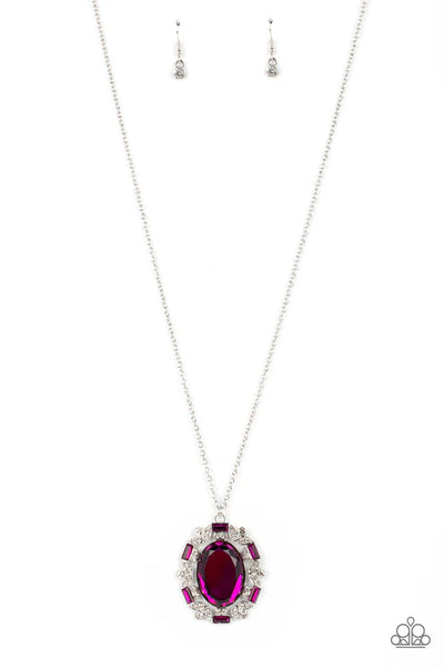 Noble Reflection - Pink Paparazzi Necklace (PZ-3994)