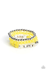 CUBE Your Enthusiasm - Yellow Paparazzi Bracelet