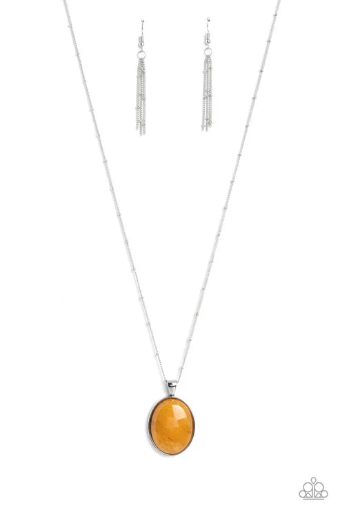 Peaceful Glow - Yellow Paparazzi Necklace (PZ-5643)