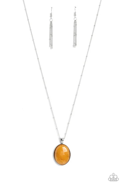 Peaceful Glow - Yellow Paparazzi Necklace (PZ-5643)