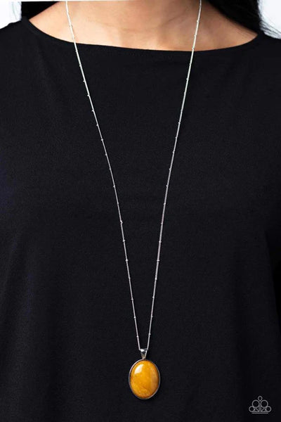 Peaceful Glow - Yellow Paparazzi Necklace (PZ-5643)