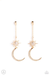 STELLAR SHOWSTOPPER - GOLD PAPARAZZI EARRINGS (PZ-5403)