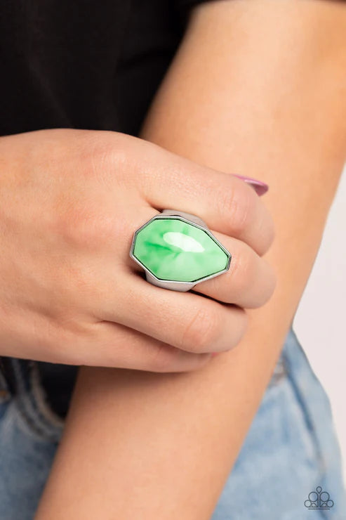 Never Say TIE DYE - Green Paparazzi Ring