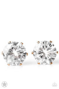 Just In TIMELESS - Gold Paparazzi Post Earrings (PZ-1695)