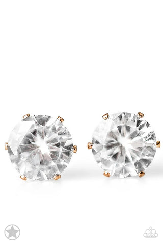 Just In TIMELESS - Gold Paparazzi Post Earrings (PZ-1695)