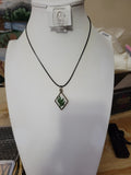 Fern Triangle Resin - Brass - Country Craft Barn Necklace (#500)