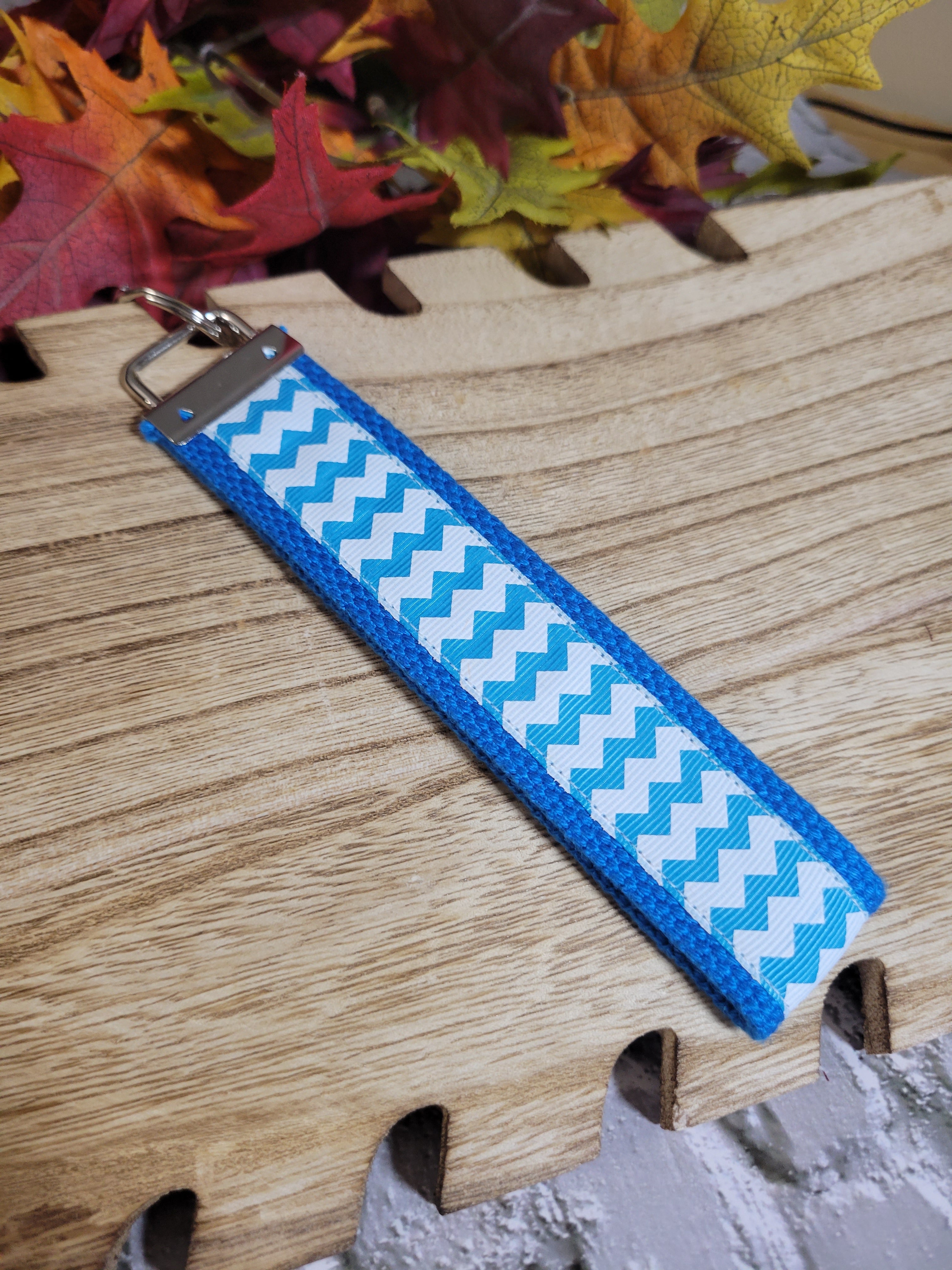 Chevron Pattern - Blue Country Craft Barn Key Chain (#7)