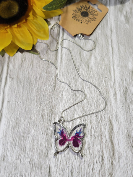Fly Away Butterfly - Multi Country Craft Barn Necklace (#502)