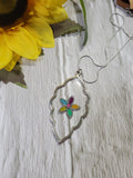 Watercolor Flower - Multi - Country Craft Barn Necklace (#504)
