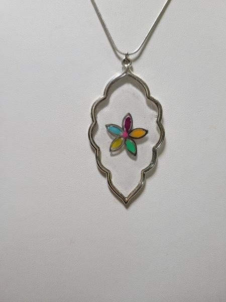 Watercolor Flower - Multi - Country Craft Barn Necklace (#504)