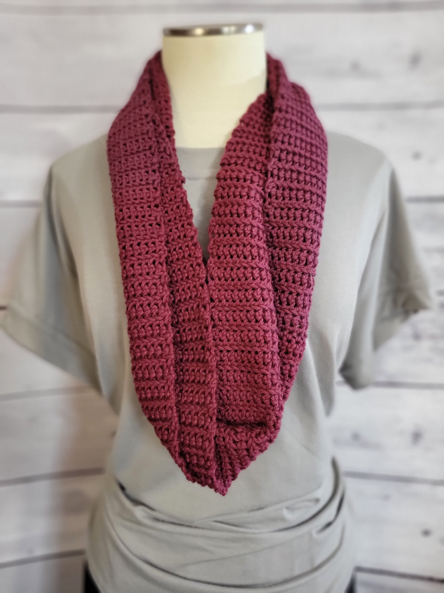 Burgundy Beauty - Country Craft Barn Infinity Scarf (#1002)