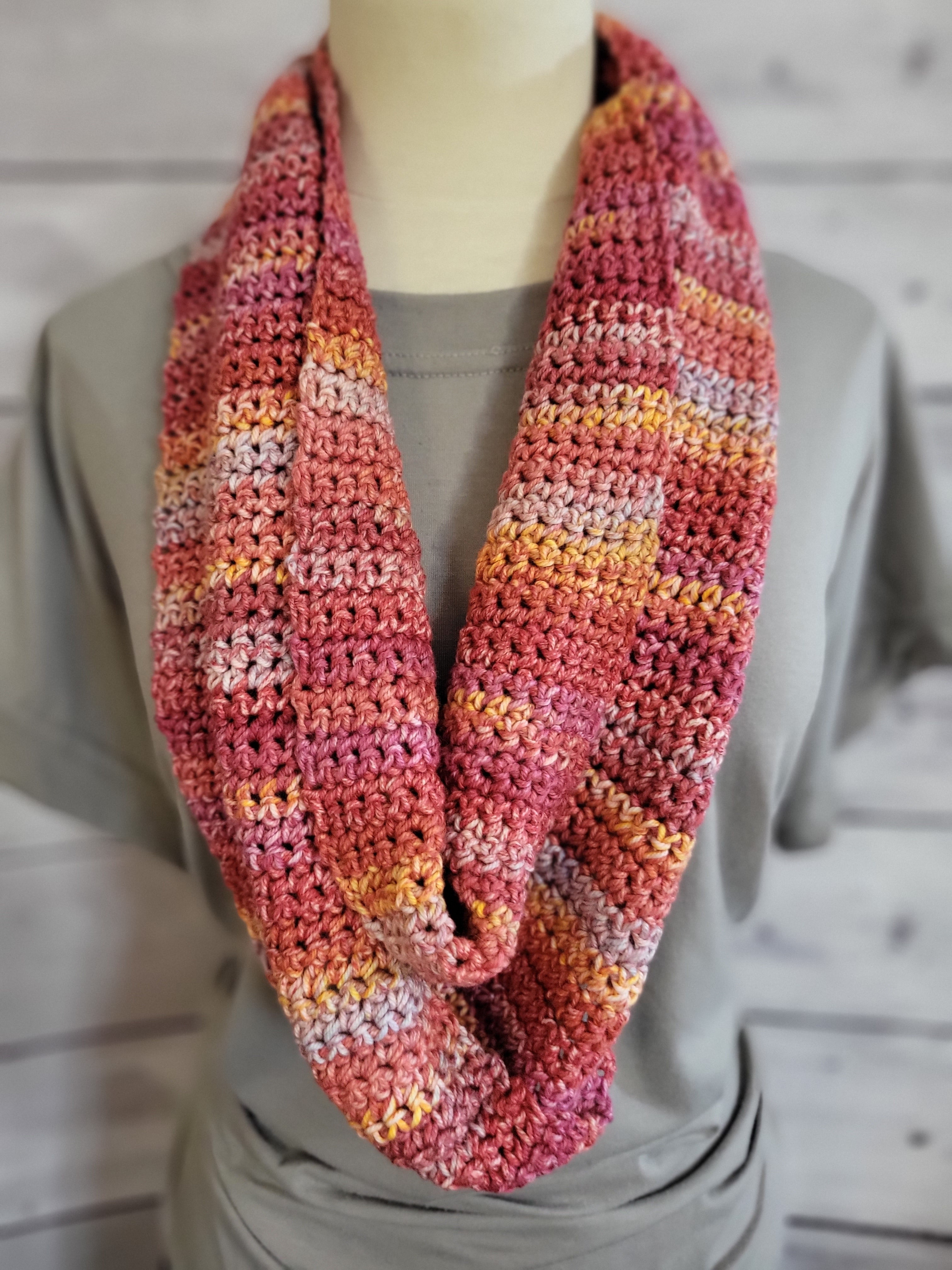 Orange and Red Dream - Country Craft Barn Infinity Scarf (SC-1007)