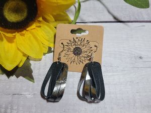 Looped Shimmer - Black - Country Craft Earrings (#009)