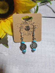 Southwest Floral - Blue Country Craft Barn Earring (#015)