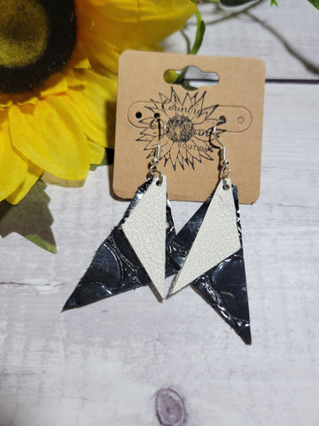 It's All About the Angle - Black/White Country Craft Barn Earrings (#010)