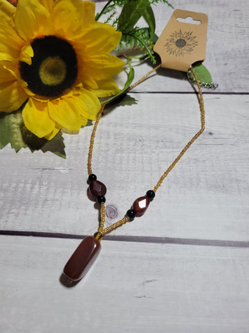 Stony Sensation - Brown Country Craft Barn Necklace (#509)