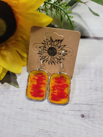 The Streak - Red/Gold Country Craft Barn Earrings (#031)