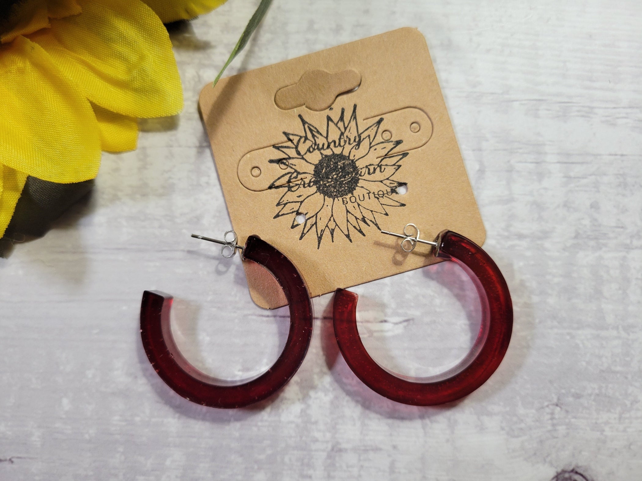 Hoop and Hollar - Red Country Craft Barn Earrings (E-017)