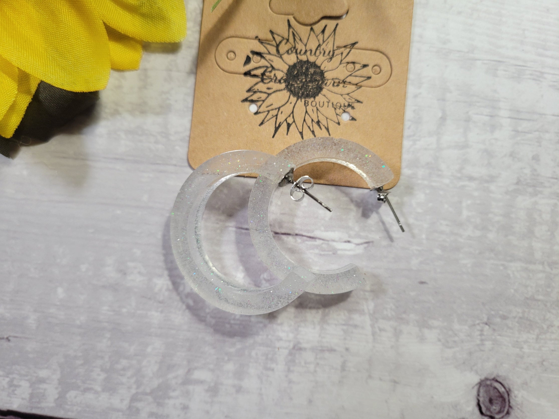 Hoop and Hollar - White Country Craft Barn Earrings (E-018)